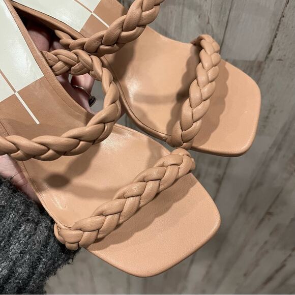 Dolce Vita Nairi Cafe Stella Braided Square Toe Slide Sandals - Picture 2 of 9